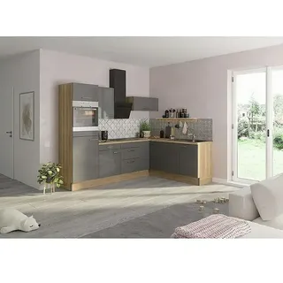 OPTIFIT Winkelküche L-Form 270 cm anthrazit