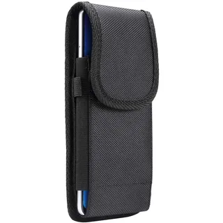 Handy Gürteltasche mit Gütelclip Schwarz, Handy Hüfttasche Klein, 7.2" Handytasche mit Clip Hüfttasche Bauchtasche Handy Schutzhülle mit Kartenfächer Geldbörse Brieftasche mit Karabiner Gürtelschlaufe