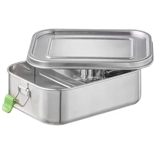 APS Hochwertige langlebige Edelstahl Lunchbox/Brotdose 1.100 ml inkl. Trennwand/auslaufsichere Frischhaltedose/Bento Box für Kinder, Freizeit / Erwachsene/mittlere Vesperbox
