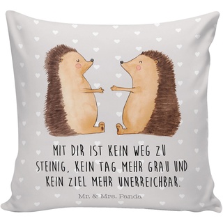 Mr. & Mrs. Panda 40x40 Kissen Igel Liebe - Geschenk, Heiraten, Liebesgeschenk, Motivkissen, Partner, Freundin, Dekokissen, Verlobung, Jahrestag,