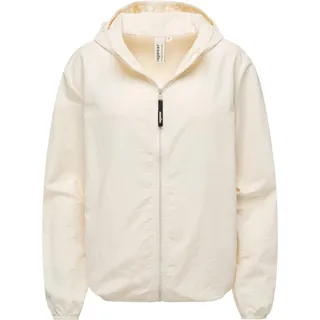 Ragwear Damen, Leichte Übergangsjacke Sommerjacke kurz mit Kapuze Vinzie B YOUMODO Ecru Gr. S (36), beige 100% Nylon, lässig geschnitten hüftlang, Ärmel ohne Ärmelschlitz elastischer Bund Gummizug, Jacken Outdoorjacke, mit