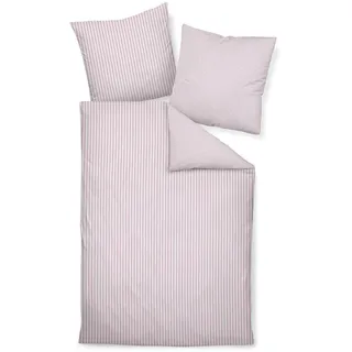 Janine Bettwäsche Chinchilla-S, Rosa, Weiß, Textil, Streifen, 155x220 cm, Textiles Vertrauen - Oeko-Tex®, Oeko-Tex® Made IN Green, angenehm wärmend, saugfähig, schadstoffgeprüft, pflegeleicht, atmungsaktiv, hautfreundlich, Schlaftextilien, Bettwäsche, Bettwäsche, Übergrößen-Bettwäsche