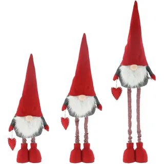 CREOLOGIC XXL-Wichtel Figur 130 cm · Wichtel Teleskopbeine · Weihnachtsdekoration Wichtel · Nordic Wichtel · Deko Wichtel · Dekorationsfiguren · Weihnachtswichtel Mann · Gnom (Wichtel Rot)