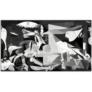Picasso Guernica Ölgemälde Poster Wand Kunst Bild Druck Schwarz und Weiß Leinwand Malerei Moderne Home Wohnzimmer Dekor (30 x 55 cm), Ohne Rahmen