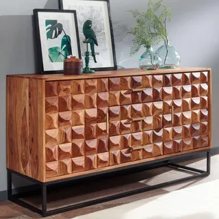 FineBuy Sideboard 145 x 0 x 0 cm Braun / Schwarz