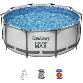Aufstellpool-set Bestway Steel Pro Max 305x100 Cm Mit Kartuschenreiniger Und Leiter