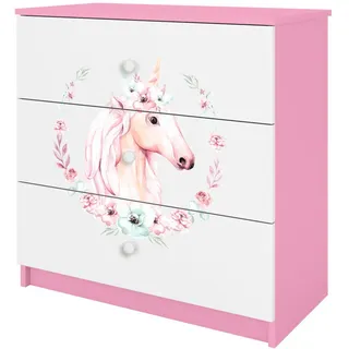 Raumhirsch Furniture Kommode, Rosa, Holzwerkstoff, Rechteckig, 81x81x41 cm, Babymöbel, Kinderkommoden