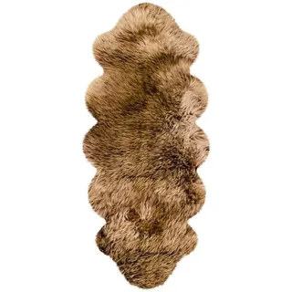Heitmann-Felle Fellteppich HEITMANN FELLE "Doppel-Lammfell - Premium Qualität" Gr. 41, braun (braun mit hellbraunen spitzen), B:62cm H:70mm L:175cm, Lammfell, Teppiche, Fellteppich, echtes Austral. Lammfell, besonders weich, auch ideal als Bettvorleger