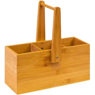 Westmark Küchen-Organizer/Tischbutler, 3 Fächer, mit Tragegriff, Maße: 26,5 x 27,8 x 10 cm, Bambus, Tapas + Friends, Hellbraun, 69822270