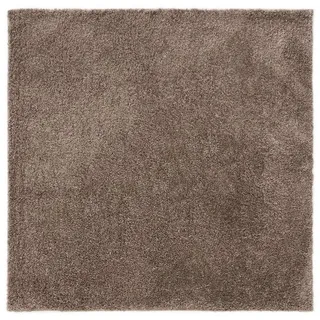 Interiyou Hochflor-Teppich Sofia, Quadratisch, Höhe: 31 mm, Teppich Wohnzimmer, Schlafzimmer, Kunstfell, Fellteppich, Rutschfest grau Quadratisch | 160 cm x 160 cm x 31 mm