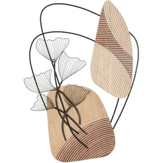 Wanddeko, Natur, Schwarz, Metall, Holzwerkstoff, 70x100x3 cm, Dekoration, Skulpturen & Dekoobjekte, Wanddeko