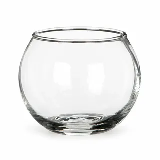 NaDeco Kugelglas Ø 6,7 cm, Höhe 5,3 cm, Kugelvase, Windlicht, Dekoglas | Rundes Klarglas mit abgeflachtem Boden und weiter Öffnung, zum Befüllen mit Blüten, Sand, Kieseln oder einer Kerze