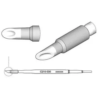 jbc Lötspitze Serie C210, Sonderform, C210030/Ø 2,0 mm, Hohlkehle