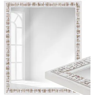 WANDStyle Wandspiegel H630, Nussbaum-Optik, aus Massivholz im Vintage Stil braun 77 cm x 57 cm