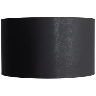 Licht-Erlebnisse Lampenschirm LAMPENSCHIRM, Stoffschirm rund D: 40 cm in Schwarz Gold für Tischlampe E27 Modern bunt|schwarz