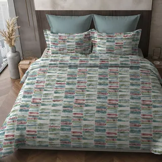 Juego De Funda Nórdica Doble Salano, Funda De Almohada Incluida, Percal, Lavable A Máquina, 300x250 Cm Azul