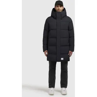 Steppmantel KHUJO "STANK2", Herren, Gr. L, grau (dunkelgrau), 100% Polyester, unifarben, regular fit ca. Mitte Oberschenkel, eingesetzt gerader Abschluss mit innenliegendem Gummizug, Mäntel Steppmantel