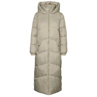 VERO MODA Damen Steppmantel VMUppsala Long Coat lange gefütterte Jacke mit Kapuze 10270145 Laurel Oak S - S