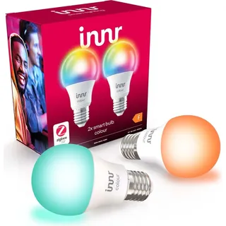 Innr Zigbee E27 LED, funktioniert mit Philips Hue*, smart Lampe White & Color, 2-er Pack