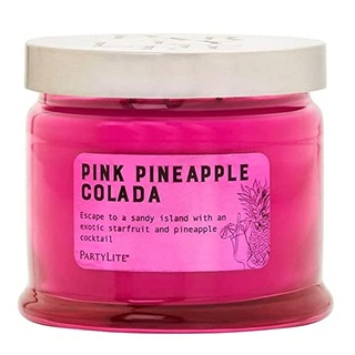 Kerze mit 3 Dochten, Cocktail Exotique von Carambole und Ananas – Partylite – Pink Pineapple Colada