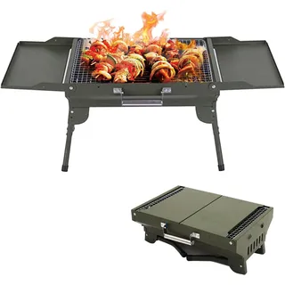 Holzkohlegrill, Tragbarer Grill, Räuchergrill, Faltbarer Edelstahl-campinggrill, Kleiner Outdoor-picknick, Outdoor-kochgrill Für Garten, Balkon, Reisen