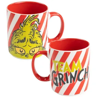 United Labels® Tasse The Grinch Tasse - Team Grinch Kaffeetasse Keramik Rot Weiß 320 ml, Keramik rot|weiß