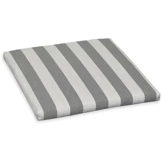 Gartenhockerauflage, Anthrazit, Hellgrau, Textil, Streifen, Füllung: Schaumstoff, Vlies, quadratisch, 50x4x50 cm, hochwertige Qualität, Wohntextilien, Kissen, Sitzkissen
