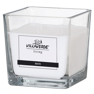 Villa Verde Duftkerze Villa Verde Duftkerze im Glas 3-Docht White, 10 x weiß