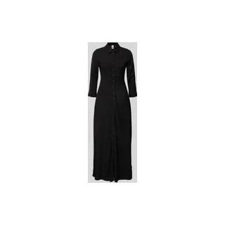 Hemdblusenkleid aus Viskose mit Knopfleiste, Black, $listsize[$i].replace('"','"')