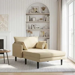 Möbel Große Chaiselongue Grau-Grün Cordstoff - Recamieren &9428 - Grün