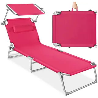 Tectake Chloé Sonnenliege 190 x 68 x 65 cm Pink