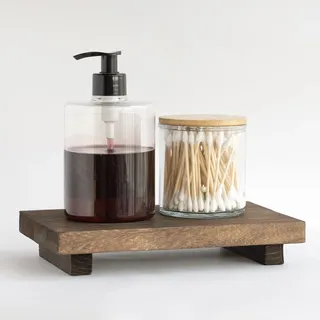Aoipend Seifenablage aus Holz für Küche Badezimmer Theke Holz Sockel Erhöhung Ständer Spülbecken Tablett für Dekor Pflanzenhalter Seifenspender