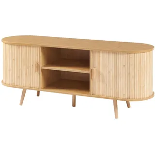 [en.casa] Nordkapp Sideboard 140 x 40 x 56 cm Beige/Holz