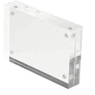 Honseadek Transparenter rahmenloser Desktop-Fotoblock, transparenter Acryl-Fotoständer, magnetisch, für Feiertage, Geburtstage, Geschenke, Heimdekoration, doppelseitiger Display-Block für Foto-Display