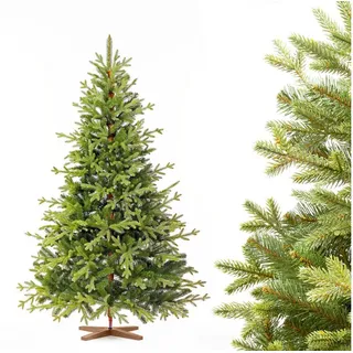 Fairytrees Künstlicher Weihnachtsbaum FT32, Bayerische Tanne Premium, BAYERISCHE Tanne Premium, Made in EU, Christbaum Holzständer grün 180 cm