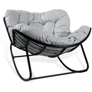 CCLIFE Schaukelsessel Schaukelstuhl Wohnzimmer Schaukelsessel Relaxstuhl Belastbarkeit grau