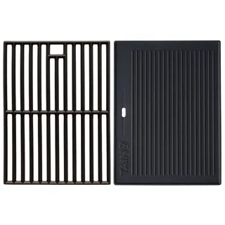 TAINO Grillplatte RED (Set, Spar-Set, 2-St), Hitzebeständig, Gusseisen schwarz rechteckig | 60 cm x 41.5 cm