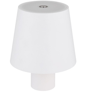 Tischlampe Außen Tischleuchte Flaschenlampe weiß LED Gartenlampe Touchdimmer Akku USB, Metall, 1x LED 3W 130lm, DxH 10,6x13 cm