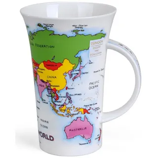formano Tasse Dunoon Glencoe, Porzellan, Spülmaschinengeeignet, Mehrfarbig, Weltkarte, H: 15.5cm