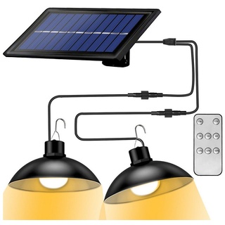 iceagle LED Außen-Deckenleuchte Solar Pendelleuchte, Solar-Hängelampe Fernbedienung IP65 Wasserdicht, Kaltweiß schwarz