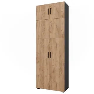 Vicco Frank Aktenschrank 80 x 37 x 223,8 cm Anthrazit/Goldkraft Eiche