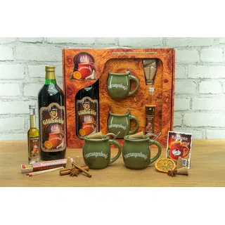 Feuerzangentasse Geschenkset, Wurzelholz, Oliv - für Feuerzangenbowle
