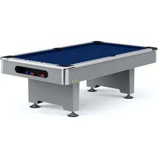 Automaten Hoffmann Billardtisch Club Pro III Dekor Grau, Marine-Blue, Simonis 860, 8 ft (Spielfeld 224x112 cm)