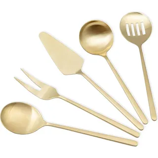 Hermia Concept, CKB0255, Service-Set (5-teilig), Gold, 100 % EDELSTAHL, 28 cm - Gold