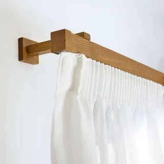 TENDAGGIMANIA Gardinenstange Deckenmontage/Wand Modern aus Holz Made in Italy-Größe 240 CM-FARBE ANPASSBAR- Gardinenstange Holz für den Innenbereich mit integrierter Schiene- ∅ 40 mm