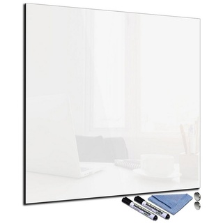 Decorwelt Magnettafel Glas-Magnettafel 80x80 cm Quadratisch Wand mit Zubehör Whiteboard, Magnetwand, Whiteboard Magnetisch Weiß weiß