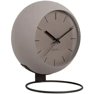 Karlsson Tischuhr, Dunkelgrau, Metall, Rund, 21x14x21 cm, CE, Dekoration, Uhren, Tischuhren