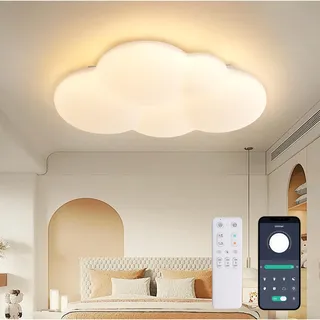 YUEEU Kinderzimmer Lampe Decke 50CM LED Deckenleuchte Kinderzimmer Schlafzimmer Lampe Wolke Deckenlampe Kinderlampe,Dimmbar Wolkenlampe mit Fernbedienung, Deckenleuchten für Kinder,Babyzimmer