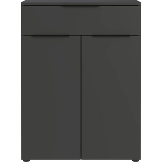 Midischrank GERMANIA "Crandon" Schränke Gr. B/H/T: 71 cm x 95 cm x 34 cm, 2 St., grau (graphit) Bad-Midischränke Kommode mit einer Schublade und 2 Türen,ein verstellbarer Einlegeboden