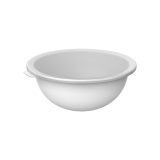 Rotho CARUBA Schüssel mit Deckel, 4,8 Liter, Salatschüssel ideal um Speisen zuzubereiten und frisch zu halten, Farbe: weiß